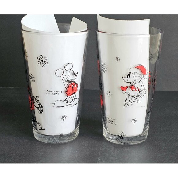 Disney Mickey Sketchbook Drinking Glasses - New Without Box - Picture 2 of 8